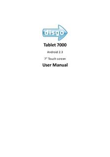 Disgo Tablet 7000 manual. Smartphone Instructions.
